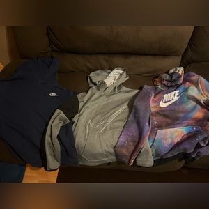 Grey and black, Galaxy and Navy Nike Hoodies